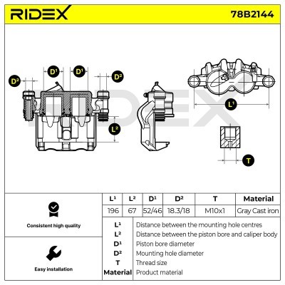Zacisk Hamulcowy RIDEX 78B2144 78B2144 - foto 6