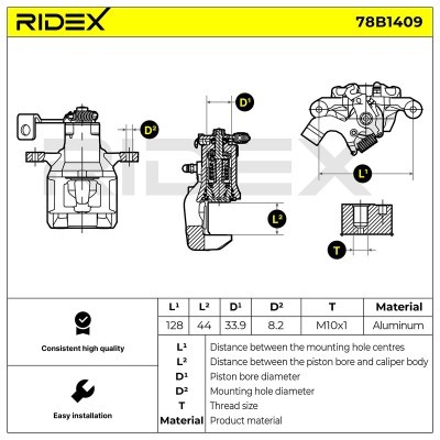 Zacisk Hamulcowy RIDEX 78B1409 78B1409 - foto 7