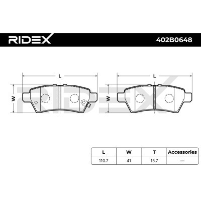 Klocki hamulcowe RIDEX 402B0648 402B0648 - foto 6