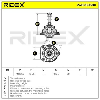 Sworzeń wahacza RIDEX 2462S0380 2462S0380 - foto 7