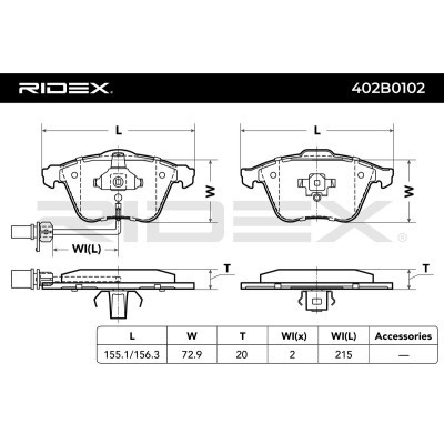 Klocki hamulcowe RIDEX 402B0102 402B0102 - foto 3