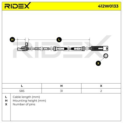 Czujnik ABS RIDEX 412W0133 412W0133 - foto 4