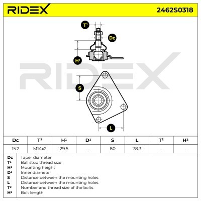 Sworzeń wahacza RIDEX 2462S0318 2462S0318 - foto 5