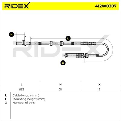 Czujnik ABS RIDEX 412W0307 412W0307 - foto 6