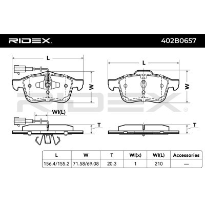 Klocki hamulcowe RIDEX 402B0657 402B0657 - foto 9