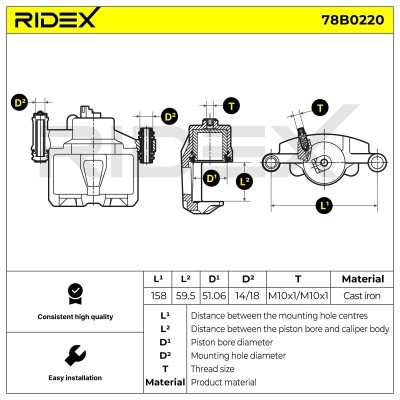 Zacisk Hamulcowy RIDEX 78B0220 78B0220 - foto 6