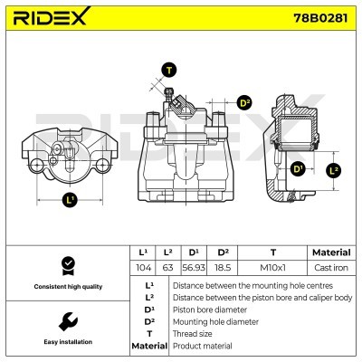 Zacisk Hamulcowy RIDEX 78B0281 78B0281 - foto 5