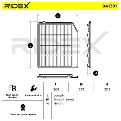 Filtr Powietrza RIDEX 8A1301 8A1301 - foto 6
