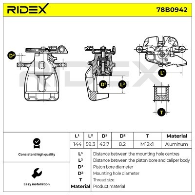 Zacisk Hamulcowy RIDEX 78B0942 78B0942 - foto 3