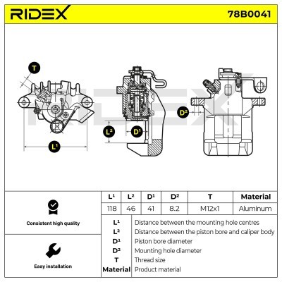 Zacisk Hamulcowy RIDEX 78B0041 78B0041 - foto 5