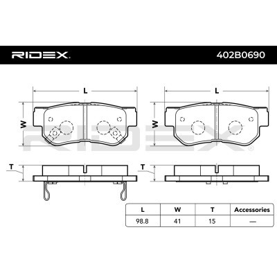 Klocki hamulcowe RIDEX 402B0690 402B0690 - foto 3