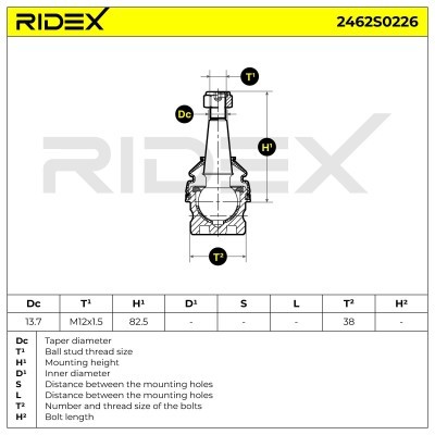Sworzeń wahacza RIDEX 2462S0226 2462S0226 - foto 5