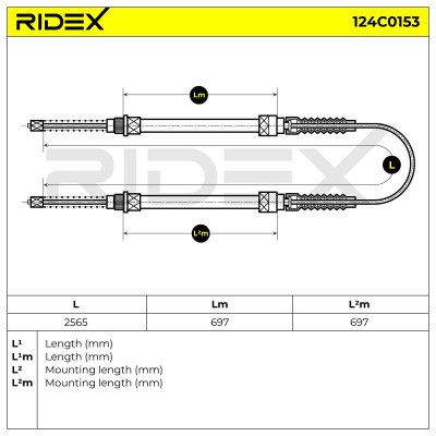 Linka Hamulca Ręcznego RIDEX 124C0153 124C0153 - foto 5