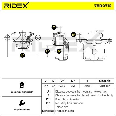 Zacisk Hamulcowy RIDEX 78B0715 78B0715 - foto 6
