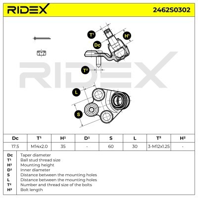 Sworzeń wahacza RIDEX 2462S0302 2462S0302 - foto 6
