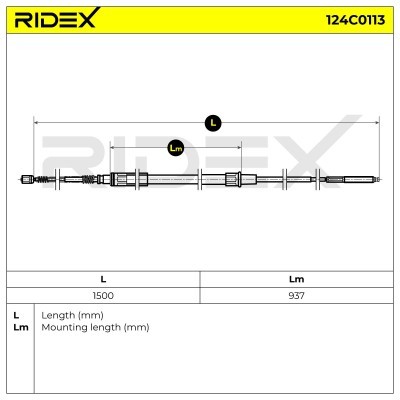 Linka Hamulca Ręcznego RIDEX 124C0113 124C0113 - foto 6