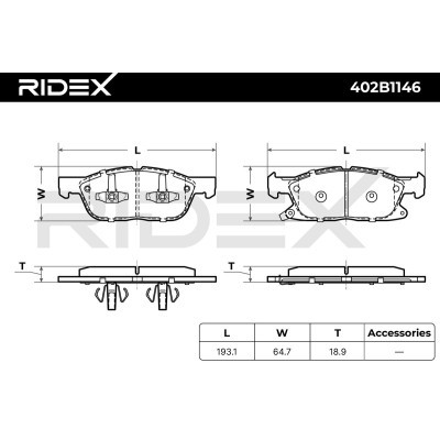 Klocki hamulcowe RIDEX 402B1146 402B1146 - foto 6