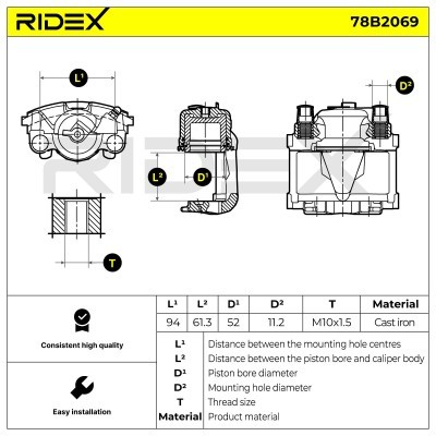 Zacisk Hamulcowy RIDEX 78B2069 78B2069 - foto 5