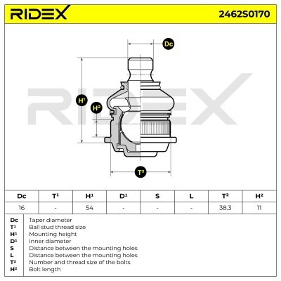 Sworzeń wahacza RIDEX 2462S0170 2462S0170 - foto 7