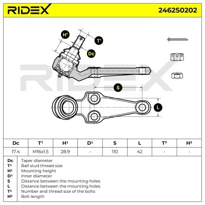 Sworzeń wahacza RIDEX 2462S0202 2462S0202 - foto 6