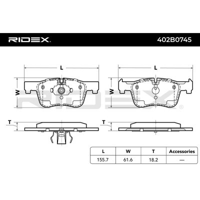 Klocki hamulcowe RIDEX 402B0745 402B0745 - foto 3