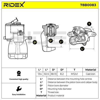Zacisk Hamulcowy RIDEX 78B0083 78B0083 - foto 5