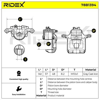 Zacisk Hamulcowy RIDEX 78B1394 78B1394 - foto 5