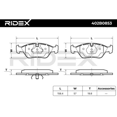 Klocki hamulcowe RIDEX 402B0853 402B0853 - foto 7