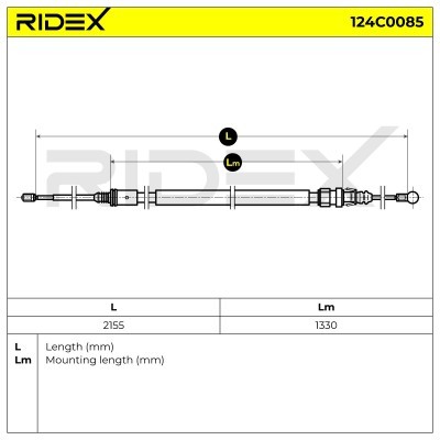 Linka Hamulca Ręcznego RIDEX 124C0085 124C0085 - foto 3
