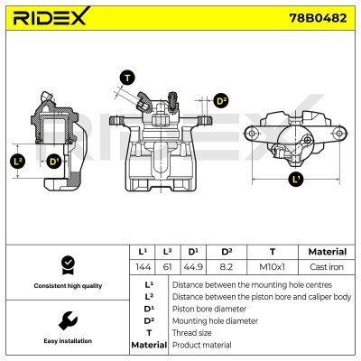 Zacisk Hamulcowy RIDEX 78B0482 78B0482 - foto 5