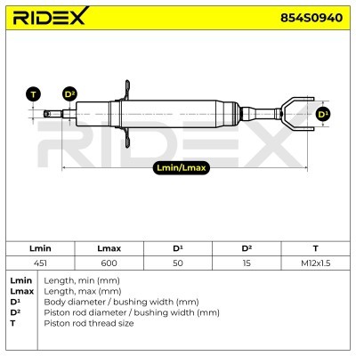 Amortyzator RIDEX 854S0940 854S0940 - foto 8
