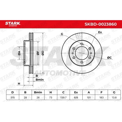 Tarcza hamulcowa Stark SKBD-0023860 SKBD-0023860 - foto 9