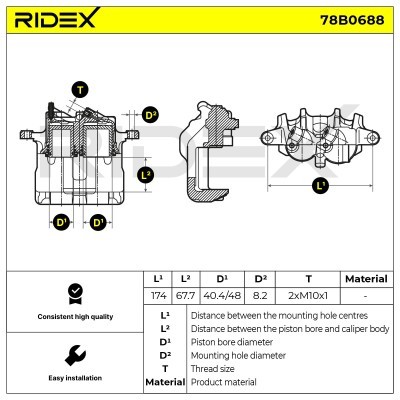 Zacisk Hamulcowy RIDEX 78B0688 78B0688 - foto 5