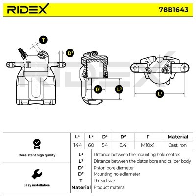 Zacisk Hamulcowy RIDEX 78B1643 78B1643 - foto 3