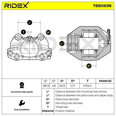 Zacisk Hamulcowy RIDEX 78B0698 78B0698 - foto 6