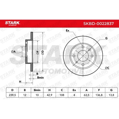 Tarcza hamulcowa Stark SKBD-0022837 SKBD-0022837 - foto 4