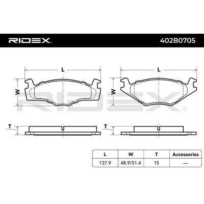 Klocki hamulcowe RIDEX 402B0705 402B0705 - foto 8