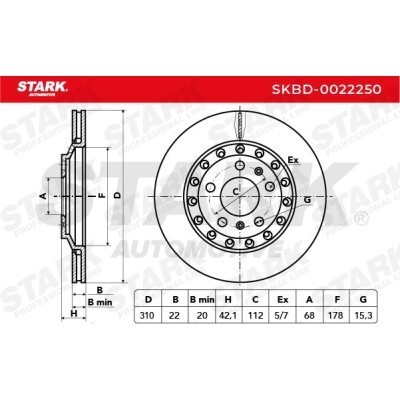 Tarcza hamulcowa Stark SKBD-0022250 SKBD-0022250 - foto 5