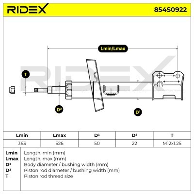 Amortyzator RIDEX 854S0922 854S0922 - foto 5