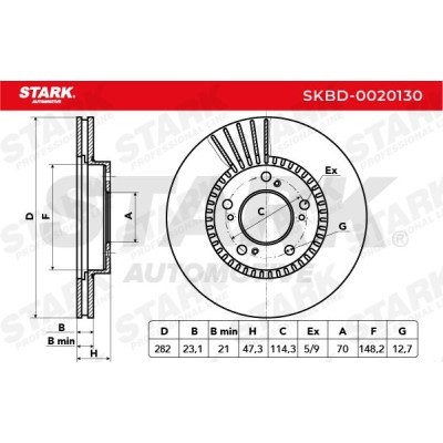 Tarcza hamulcowa Stark SKBD-0020130 SKBD-0020130 - foto 5