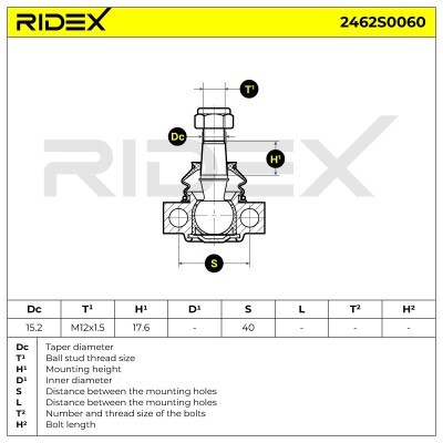 Sworzeń wahacza RIDEX 2462S0060 2462S0060 - foto 5