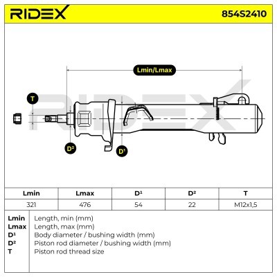 Amortyzator RIDEX 854S2410 854S2410 - foto 9
