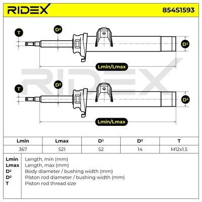 Amortyzator RIDEX 854S1593 854S1593 - foto 6