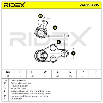 Sworzeń wahacza RIDEX 2462S0395 2462S0395 - foto 5