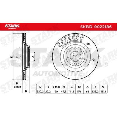 Tarcza hamulcowa Stark SKBD-0022186 SKBD-0022186 - foto 5