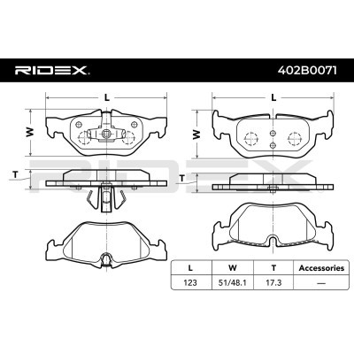 Klocki hamulcowe RIDEX 402B0071 402B0071 - foto 3