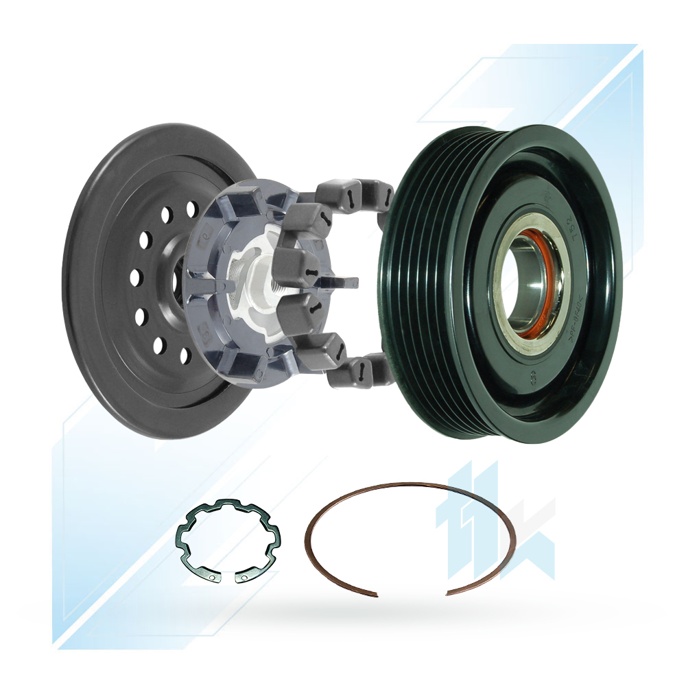 Sprzęgło Kompletne Sprężarki Klimatyzacji DENSO 6SEU14C 6PK (PV6) Ø125/Ø120 Toyota 110D6E4606 - foto 2