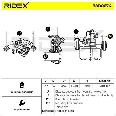 Zacisk Hamulcowy RIDEX 78B0674 78B0674 - foto 6