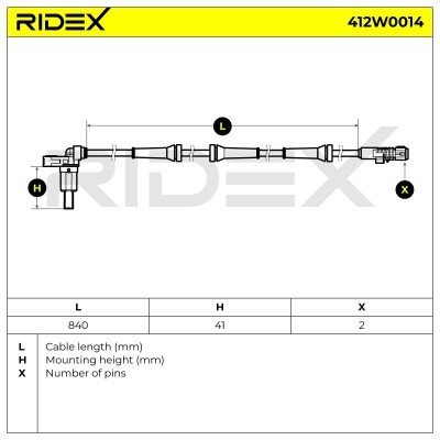 Czujnik ABS RIDEX 412W0014 412W0014 - foto 6