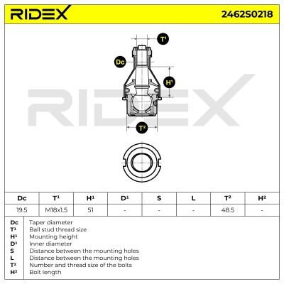 Sworzeń wahacza RIDEX 2462S0218 2462S0218 - foto 5